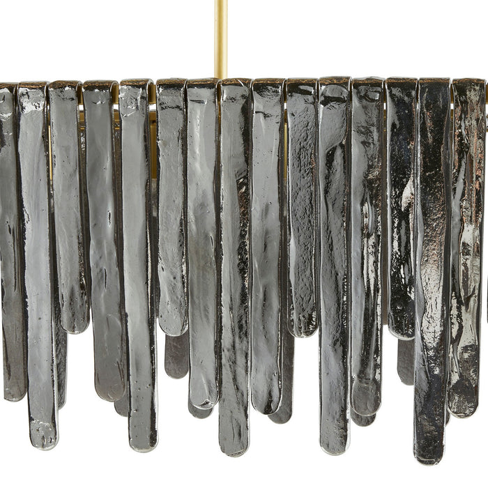 Arteriors DRC11 Seven Light Chandelier, Smoke Luster/Antique Brass