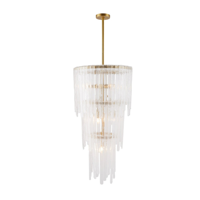 Arteriors DSC05 Seven Light Chandelier, Clear Seedy/Antique Brass