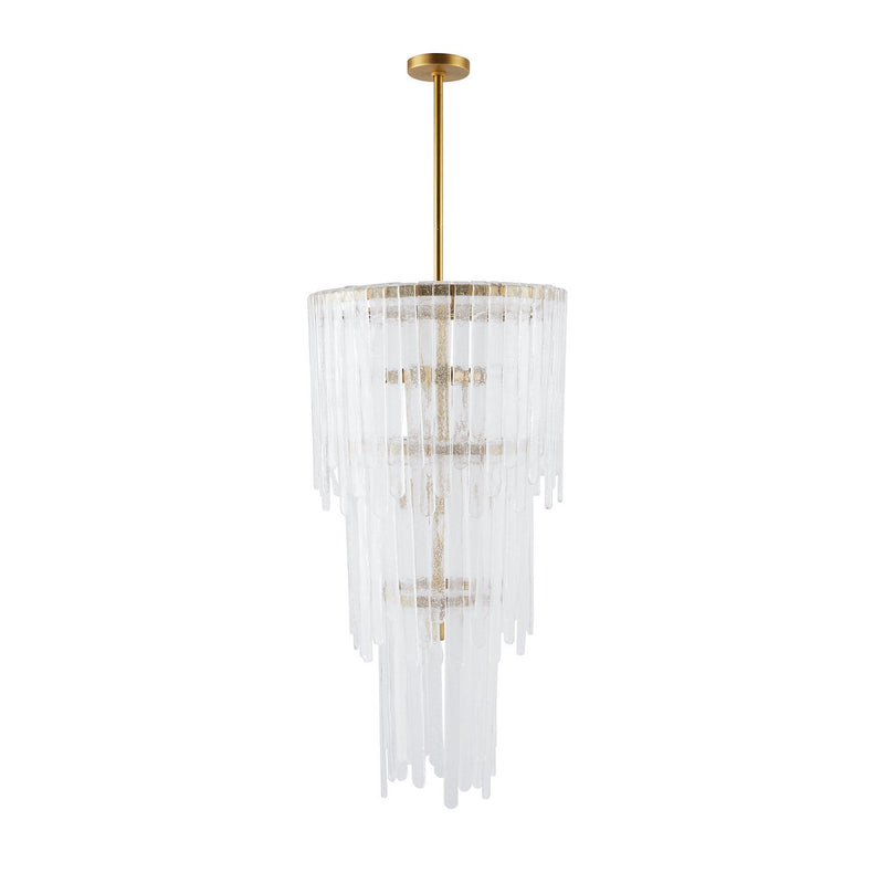 Arteriors DSC05 Seven Light Chandelier, Clear Seedy/Antique Brass