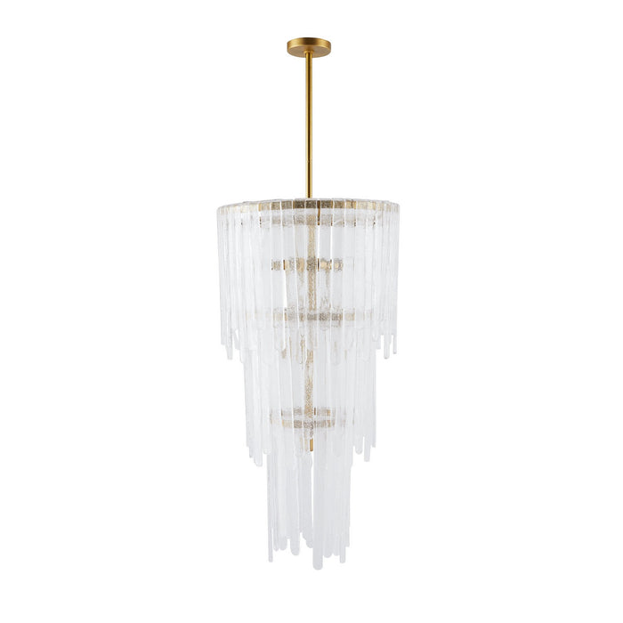 Arteriors DSC05 Seven Light Chandelier, Clear Seedy/Antique Brass
