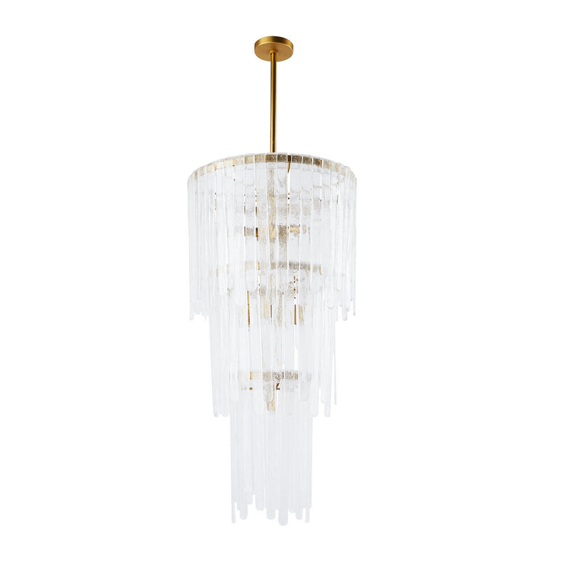 Arteriors DSC05 Seven Light Chandelier, Clear Seedy/Antique Brass