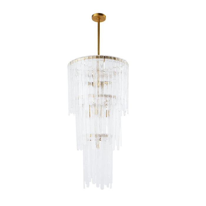 Arteriors DSC05 Seven Light Chandelier, Clear Seedy/Antique Brass