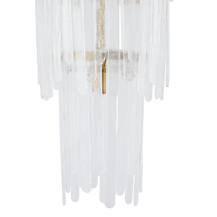 Arteriors DSC05 Seven Light Chandelier, Clear Seedy/Antique Brass