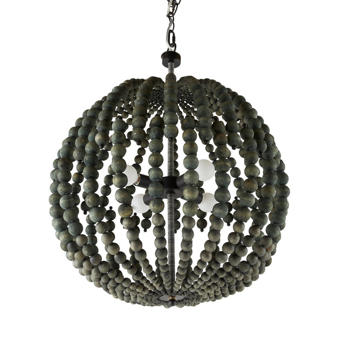 Arteriors DSS02 Four Light Chandelier, Dark Gray Wash/Dark Gray Wash