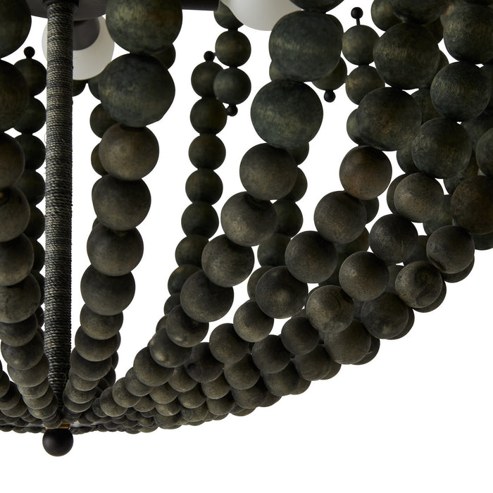 Arteriors DSS02 Four Light Chandelier, Dark Gray Wash/Dark Gray Wash