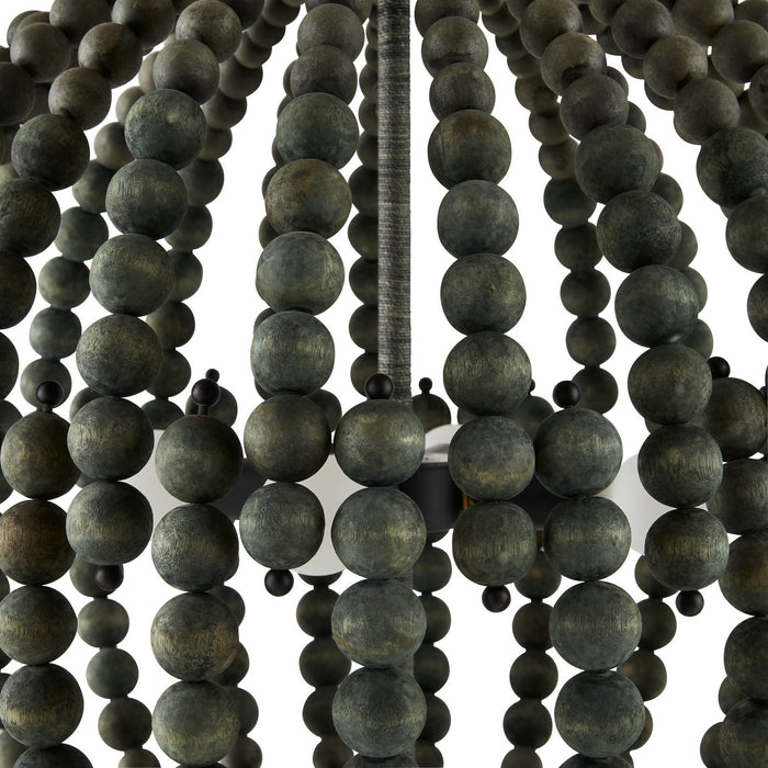 Arteriors DSS02 Four Light Chandelier, Dark Gray Wash/Dark Gray Wash