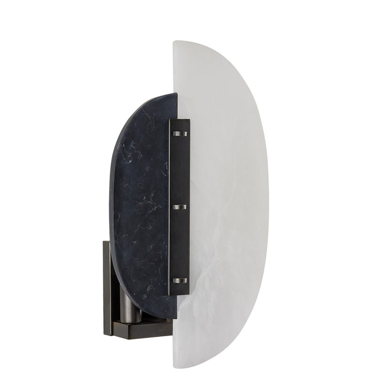Arteriors DWC32 Two Light Wall Sconce, White/Black/English Bronze