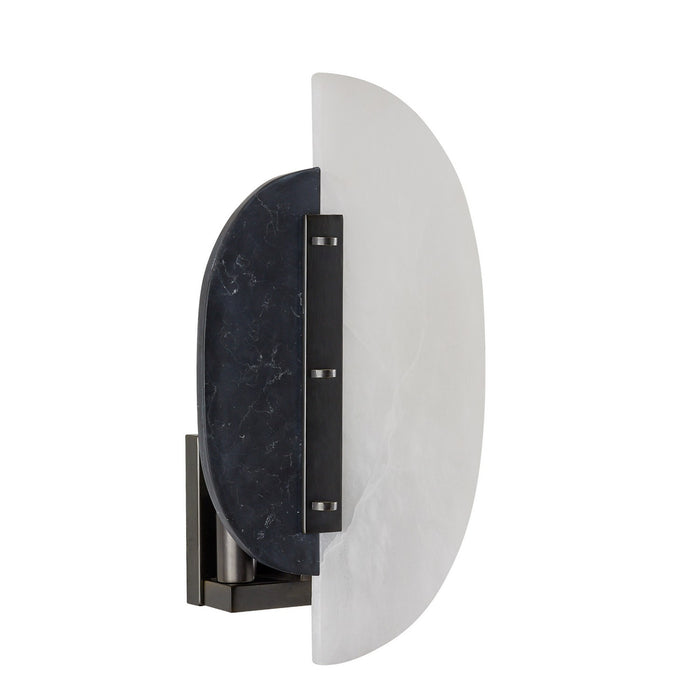 Arteriors DWC32 Two Light Wall Sconce, White/Black/English Bronze