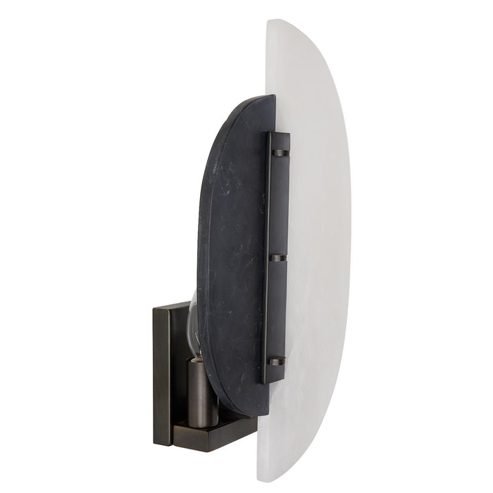 Arteriors DWC32 Two Light Wall Sconce, White/Black/English Bronze