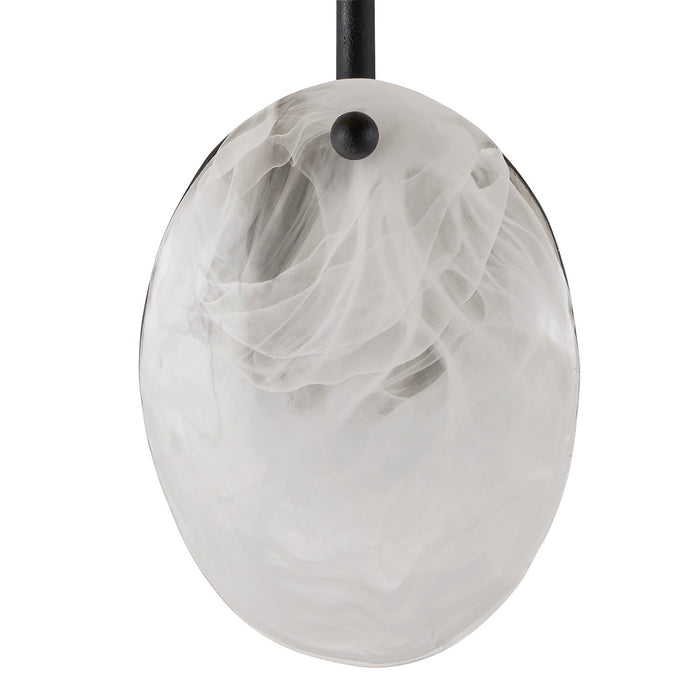 Arteriors DWC33 One Light Wall Sconce, Opal Swirl/Blackened Iron