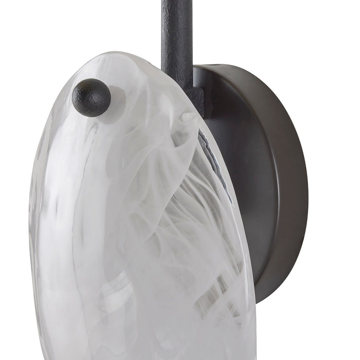 Arteriors DWC33 One Light Wall Sconce, Opal Swirl/Blackened Iron