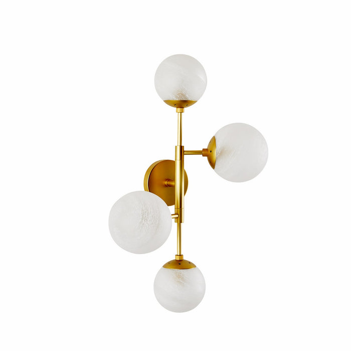 Arteriors DWC34 Four Light Wall Sconce, Matte Swirl/Antique Brass
