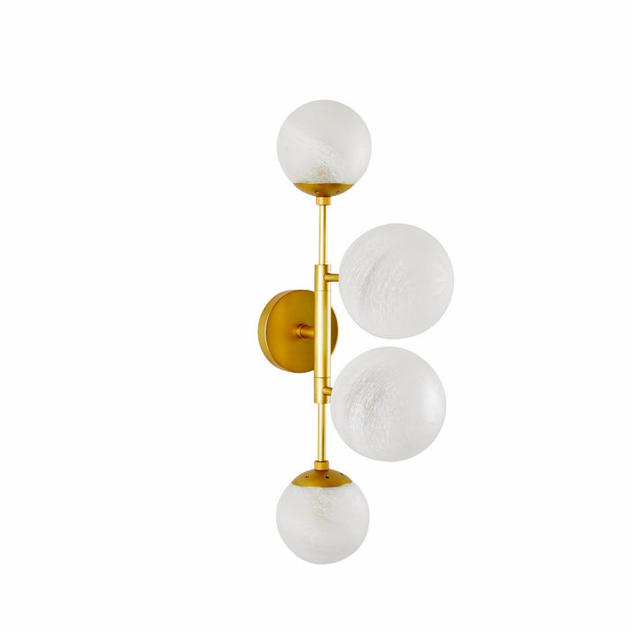 Arteriors DWC34 Four Light Wall Sconce, Matte Swirl/Antique Brass