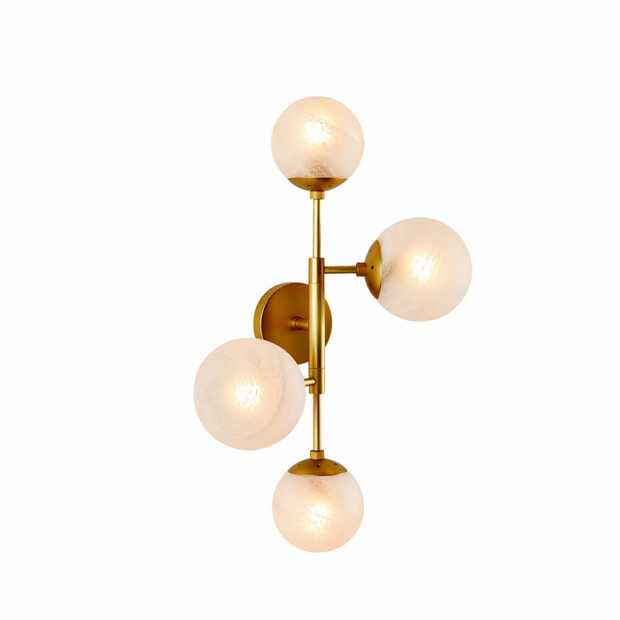 Arteriors DWC34 Four Light Wall Sconce, Matte Swirl/Antique Brass