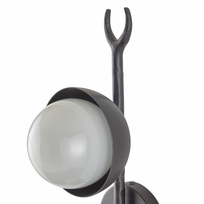 Arteriors DWI18 Two Light Wall Sconce, Blackened Iron/Frosted