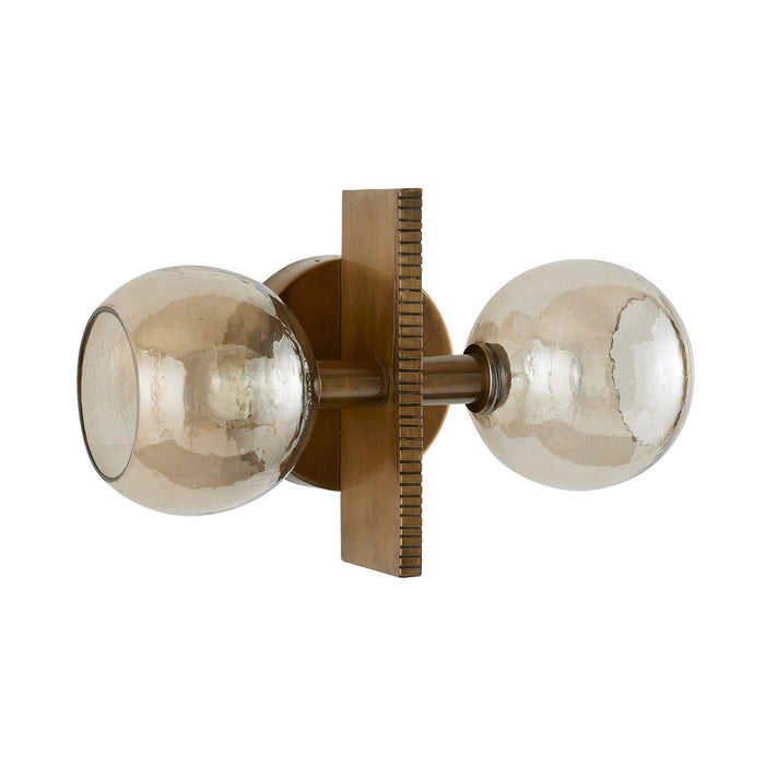 Arteriors DWI19 Two Light Wall Sconce, Smoke/Antique Brass