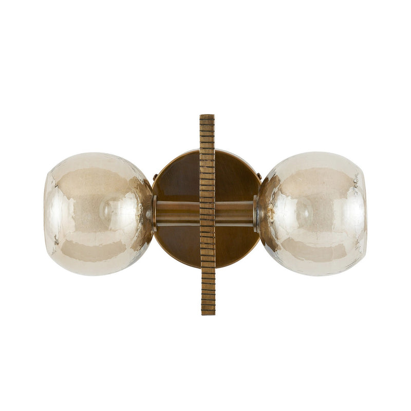 Arteriors DWI19 Two Light Wall Sconce, Smoke/Antique Brass