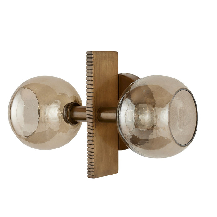 Arteriors DWI19 Two Light Wall Sconce, Smoke/Antique Brass
