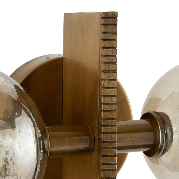 Arteriors DWI19 Two Light Wall Sconce, Smoke/Antique Brass