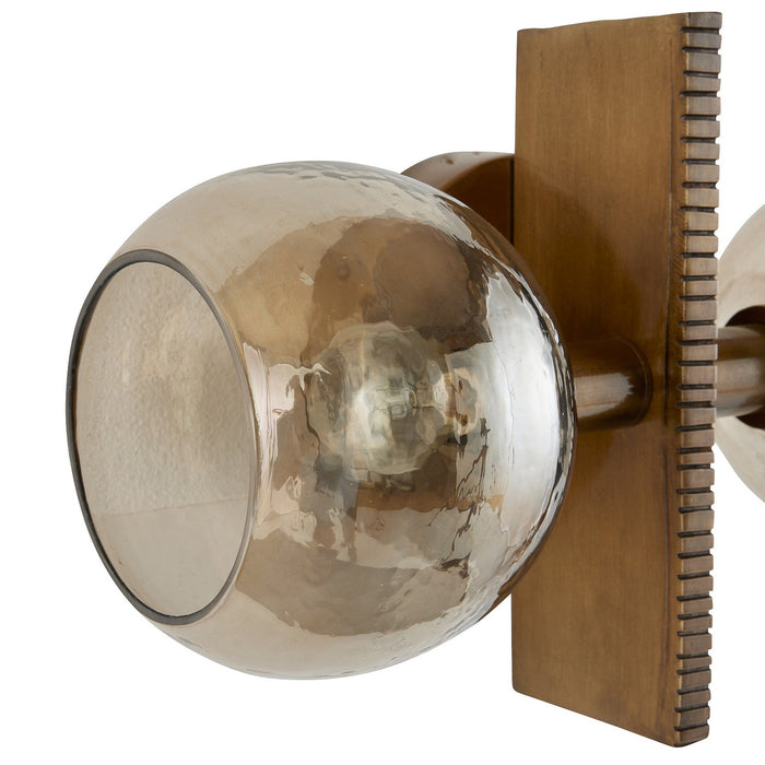 Arteriors DWI19 Two Light Wall Sconce, Smoke/Antique Brass
