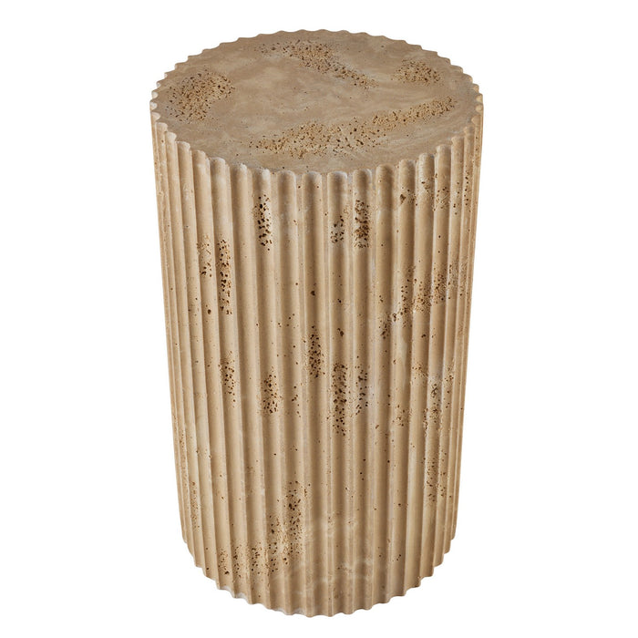 Arteriors FAC03 Accent Table, Chai Travertine