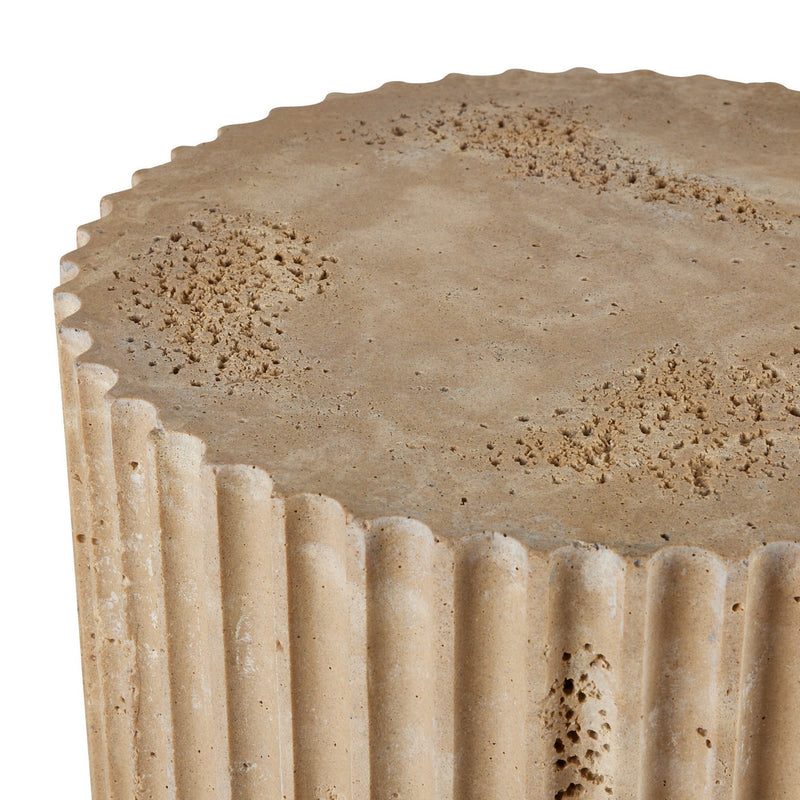 Arteriors FAC03 Accent Table, Chai Travertine
