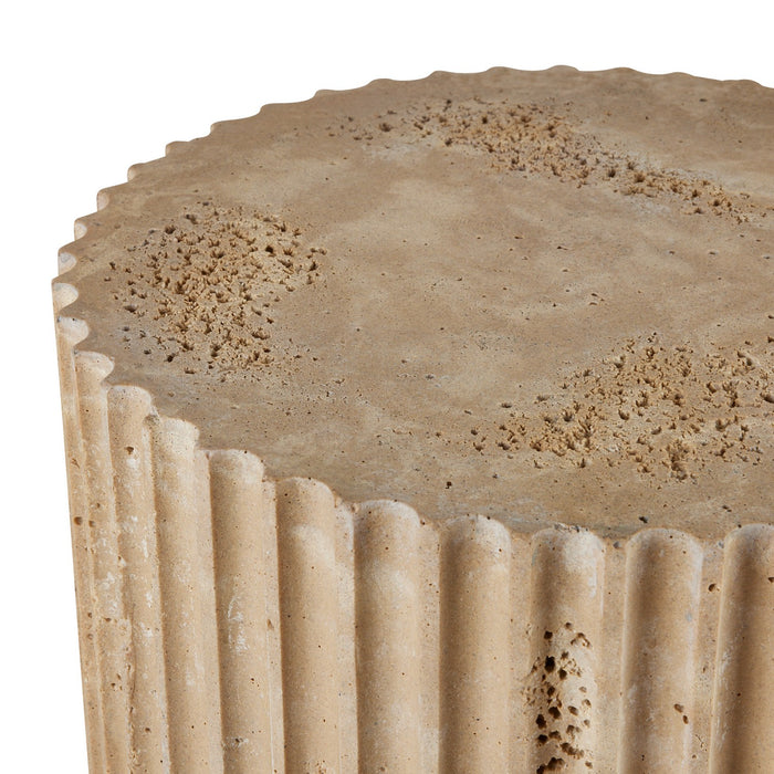 Arteriors FAC03 Accent Table, Chai Travertine