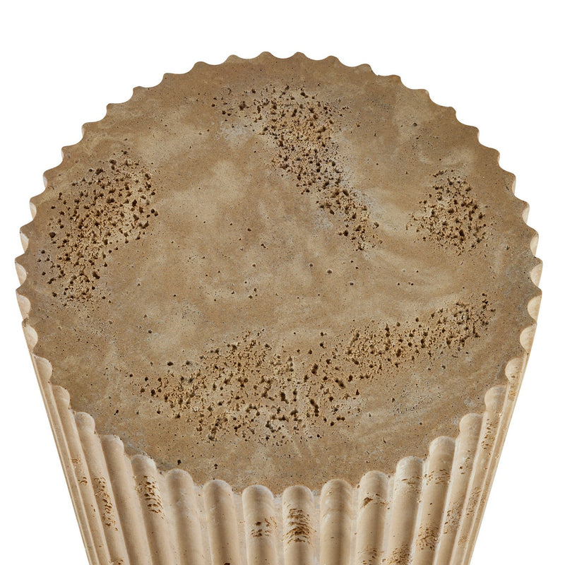 Arteriors FAC03 Accent Table, Chai Travertine