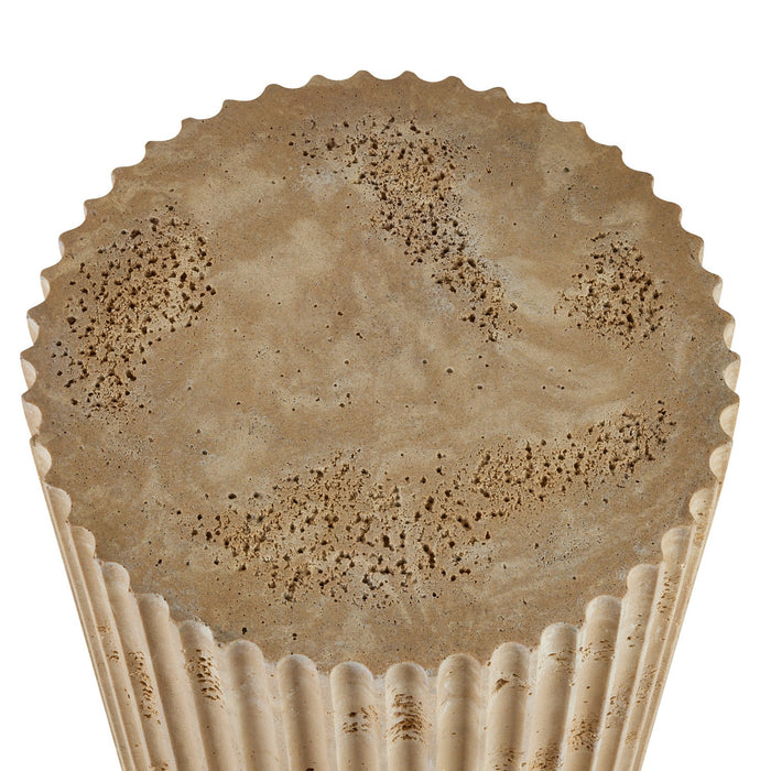 Arteriors FAC03 Accent Table, Chai Travertine