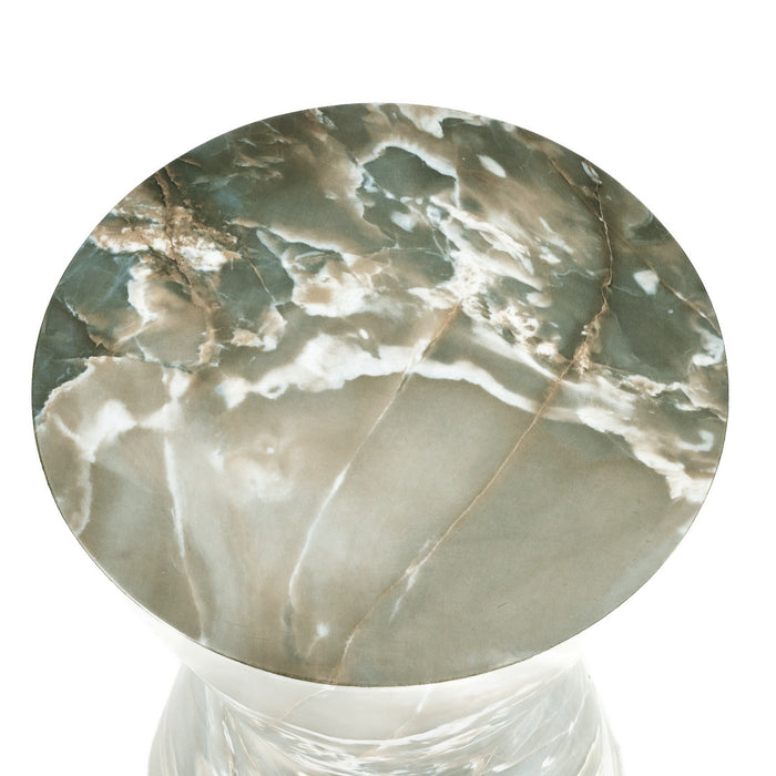 Arteriors FAS07 Accent Table, Jade Faux Marble