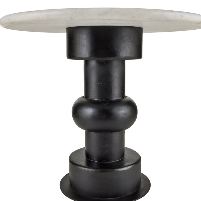 Arteriors FEI21 End Table, White/Ebony/Bronze