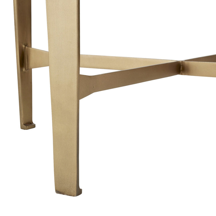 Arteriors FEI22 End Table, White/Antique Brass