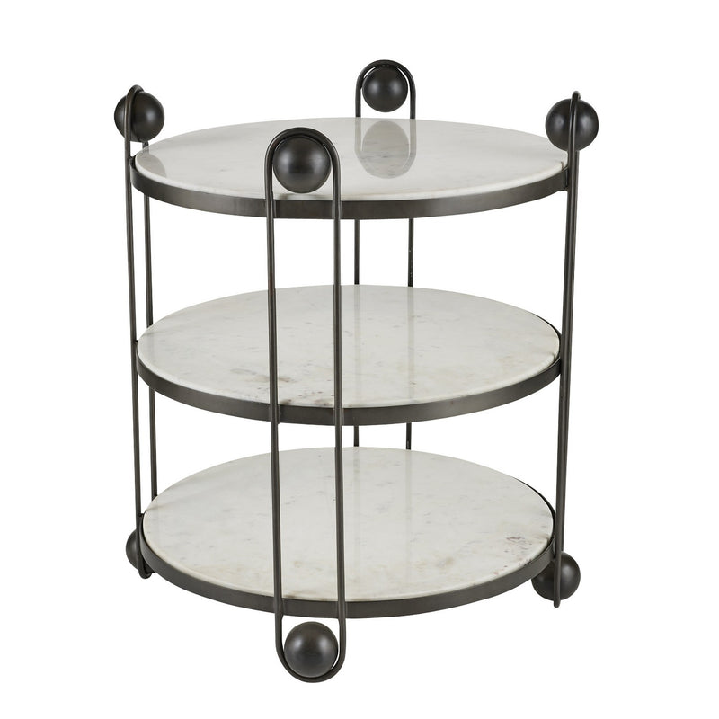 Arteriors FEI25 End Table, White/Bronze
