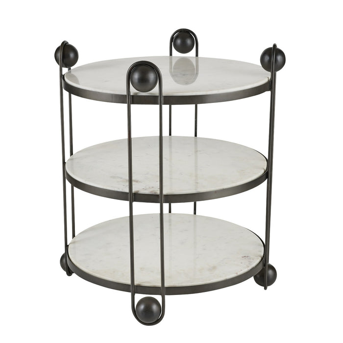 Arteriors FEI25 End Table, White/Bronze