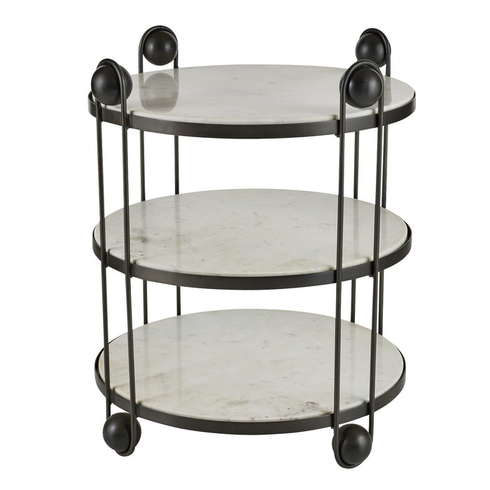 Arteriors FEI25 End Table, White/Bronze