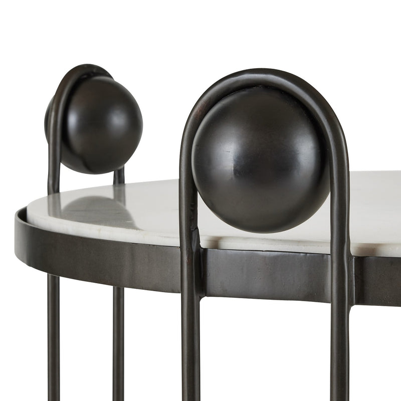 Arteriors FEI25 End Table, White/Bronze