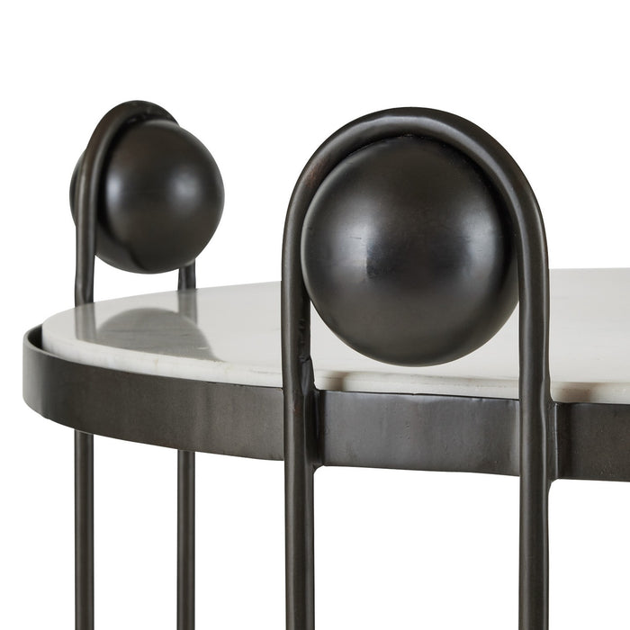 Arteriors FEI25 End Table, White/Bronze