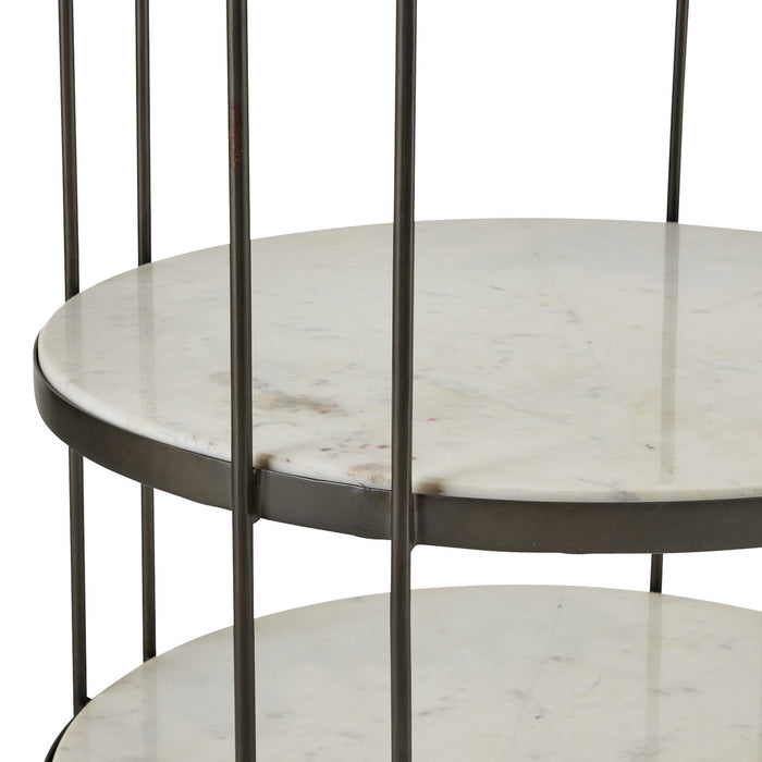 Arteriors FEI25 End Table, White/Bronze