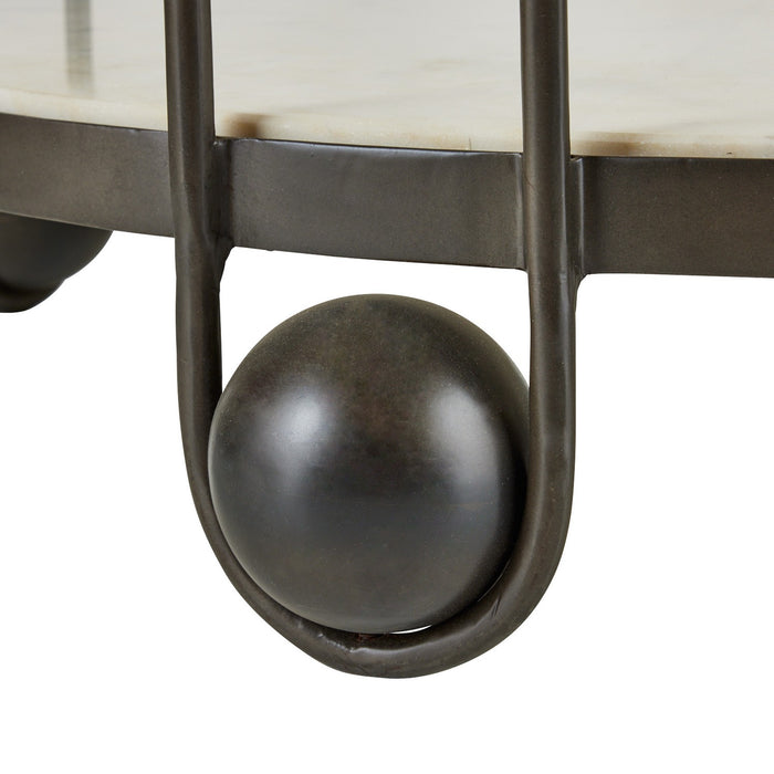Arteriors FEI25 End Table, White/Bronze