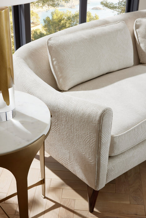 Arteriors FFU05 Sofa, Textured Ivory/Dark Walnut