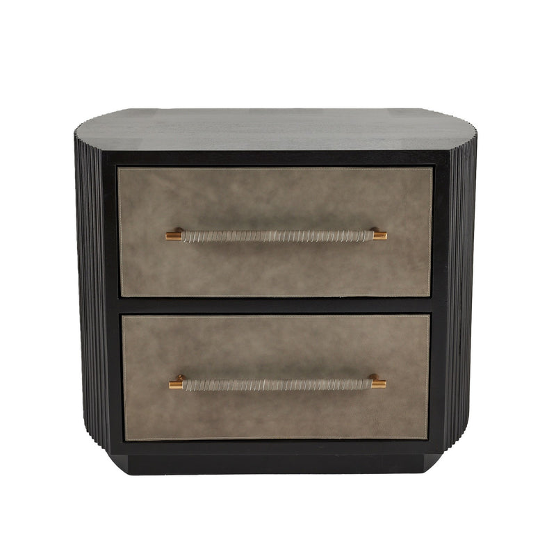 Arteriors FII05 Side Table, Ebony/Dove/Antique Brass