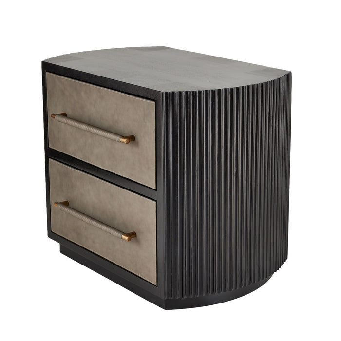 Arteriors FII05 Side Table, Ebony/Dove/Antique Brass