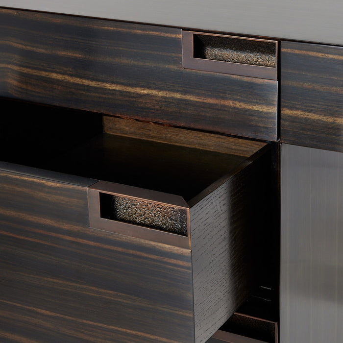 Arteriors FKS05 Desk, Charcoal/Black Gloss Lacquer/Charcoal/Bronze