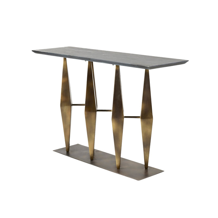 Arteriors FLI09 Console, Matte Black/Antique Gold