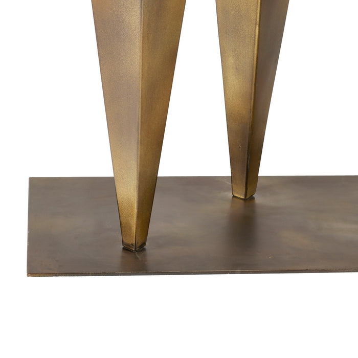 Arteriors FLI09 Console, Matte Black/Antique Gold