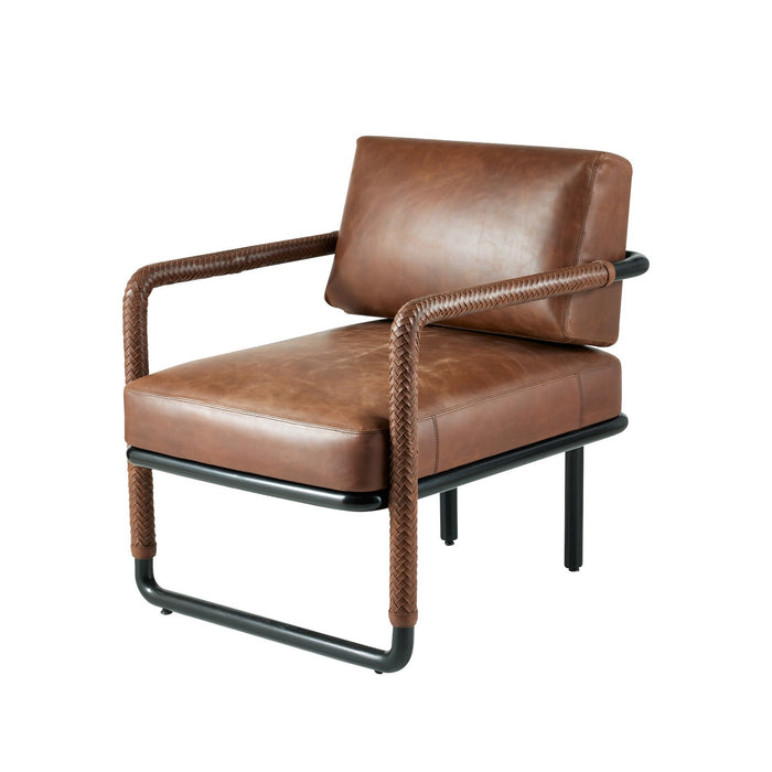 Arteriors FRI15 Chair, Cognac/Blackened Bronze