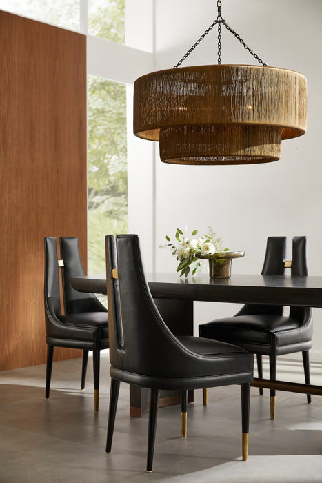 Arteriors FRI16 Dining Chair, Black/Ebony/Antique Brass