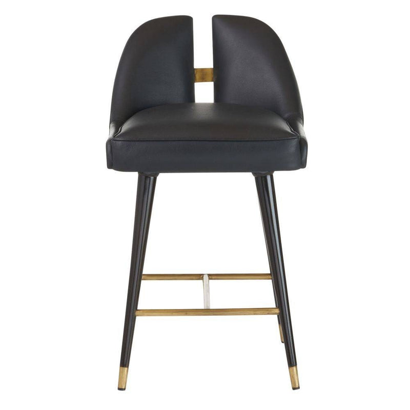 Arteriors FSI11 Counter Stool, Black/Ebony/Antique Brass