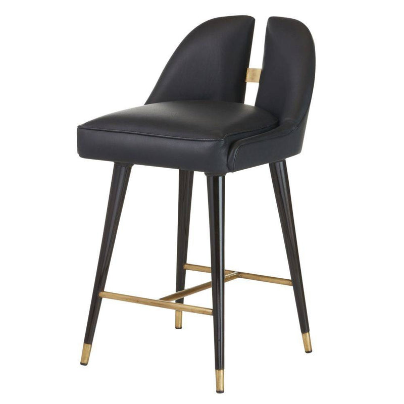 Arteriors FSI11 Counter Stool, Black/Ebony/Antique Brass