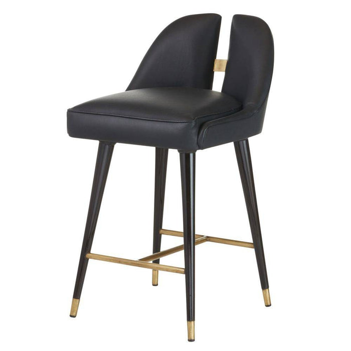 Arteriors FSI11 Counter Stool, Black/Ebony/Antique Brass